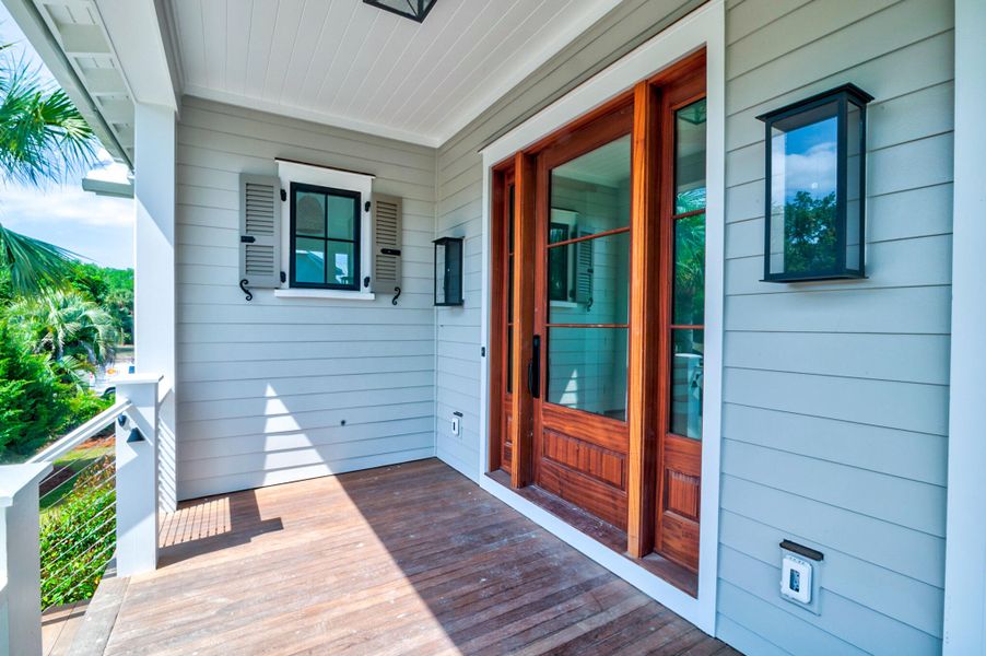 Front exterior of a new home in , Sullivan's Island, SC, highlighting curb appeal (Image 23).
