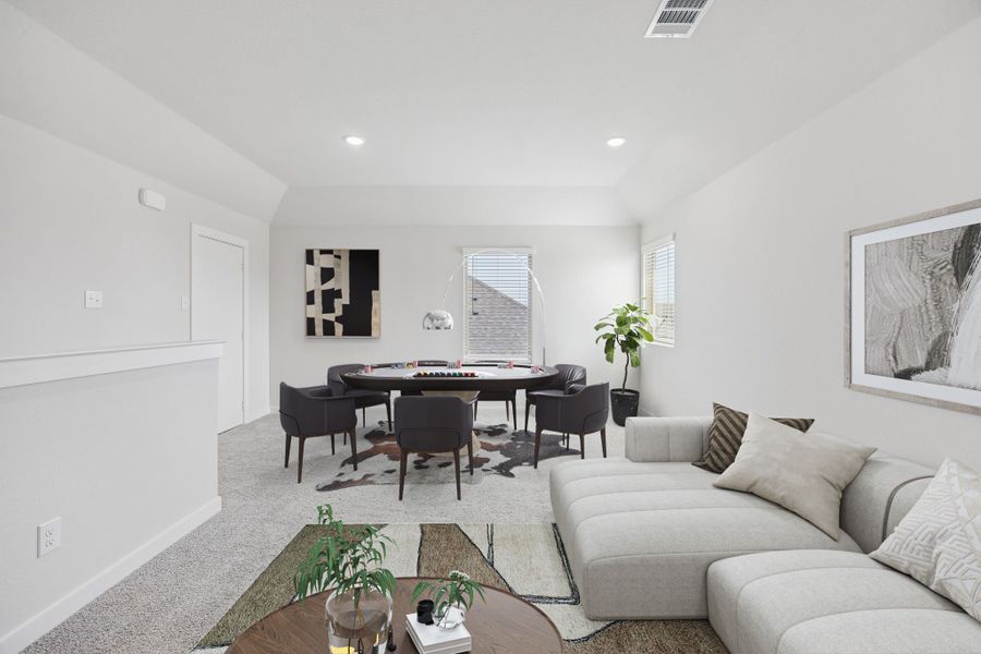 Game Room in the Stanley II home plan by Trophy Signature Homes – REPRESENTATIVE PHOTO