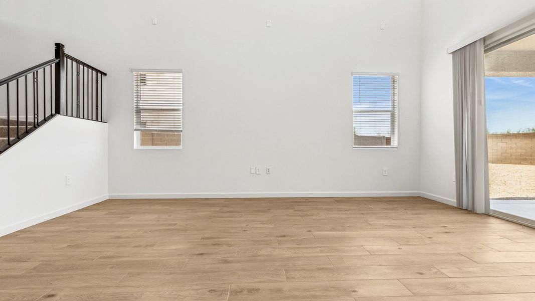 Representative unfurnished interior of a home built from the Phoenician by D.R. Horton in The Ridge at Stone Butte, Phoenix (Image 22). Representative unfurnished interior of a home built from the Phoenician by D.R. Horton in The Ridge at Stone Butte, Phoenix (Image 22).