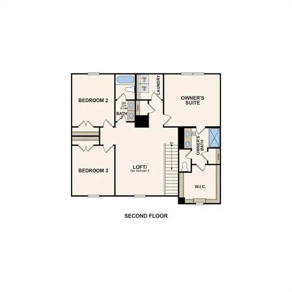 2D floor plan layout of this home in Reserve at Gum Springs, Jefferson, GA (Image 3).