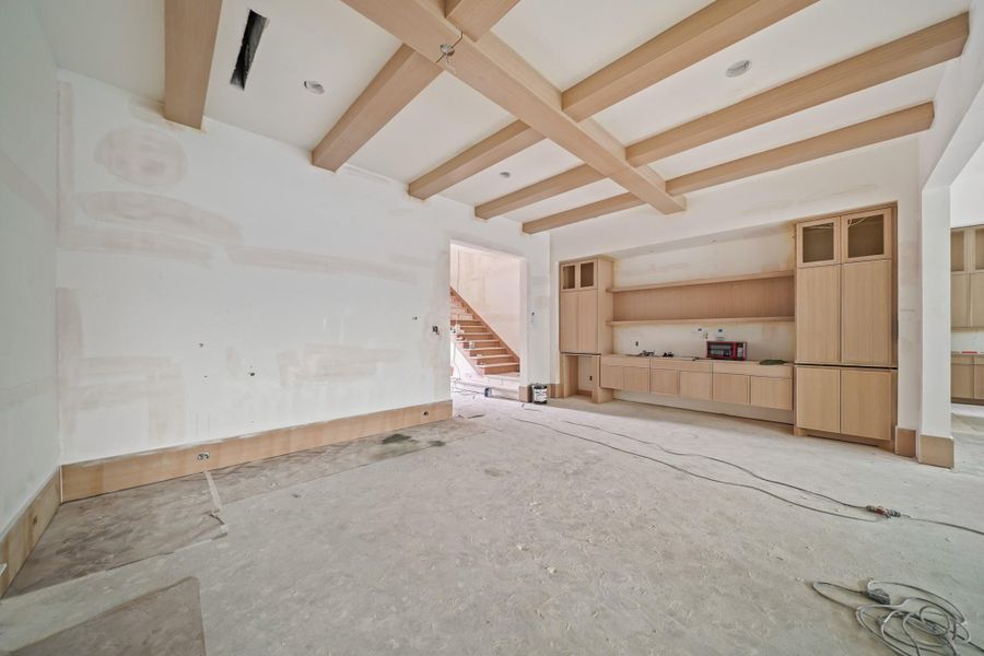 You have a roughly 16x16 area for your dining table while still leaving room for a walkway!