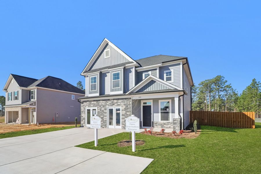 Representative exterior photo of a completed home built from the Makenzie II by Great Southern Homes in Peachtree Hills, Lexington, SC (Image 36).
