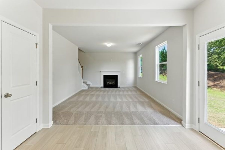 Representative unfurnished interior of a home built from the Brentwood by Piedmont Residential in Falls Creek, Flowery Branch (Image 20).