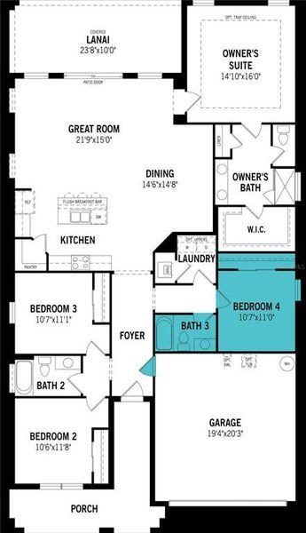 2D floor plan layout of this home in Windwater, Parrish, FL (Image 2). 2D floor plan layout of this home in Windwater, Parrish, FL (Image 2).