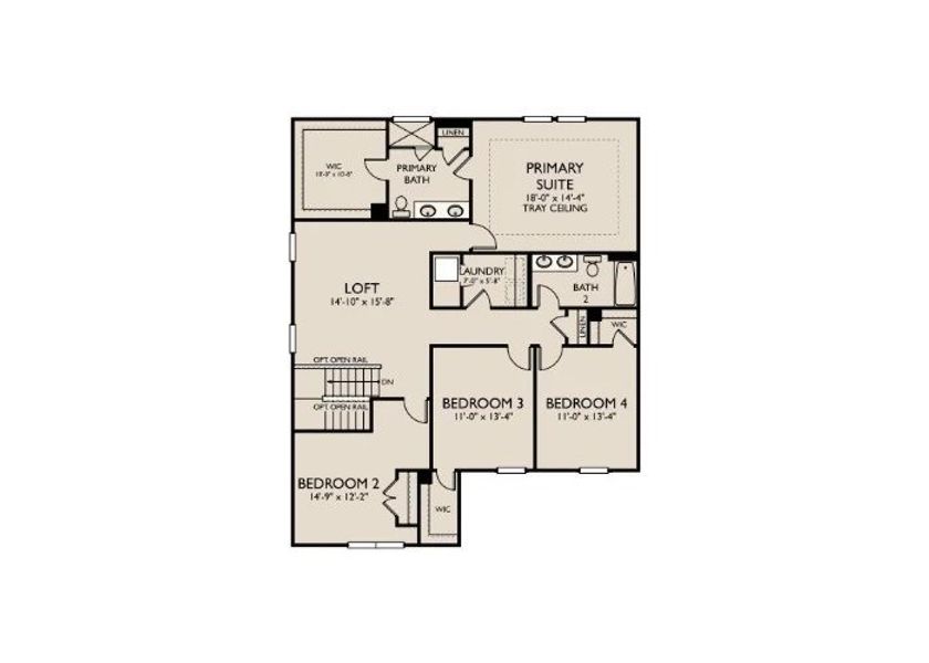 2D floor plan layout of this home in Ascent at Arbor Ridge, La Vergne, TN (Image 3).