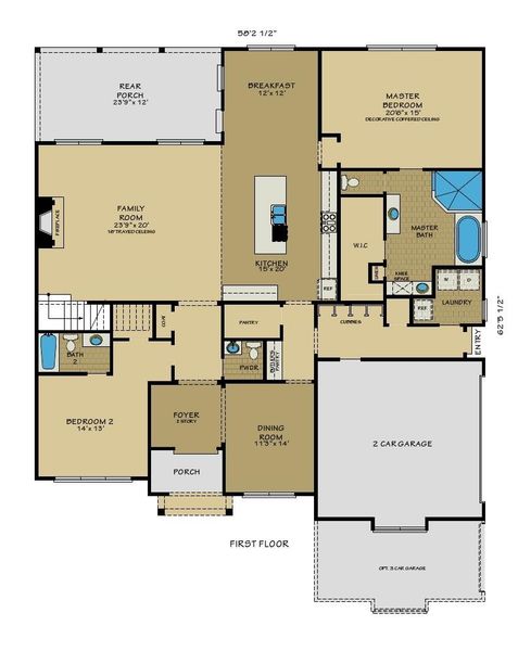2D floor plan layout of this home in White Oak, Arlington, TN (Image 5).
