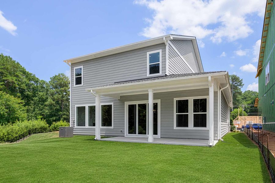 Representative exterior details of a home built from the The Wedgewood by David Weekley Homes in The Reserve at Cadia Village, Matthews (Image 3).