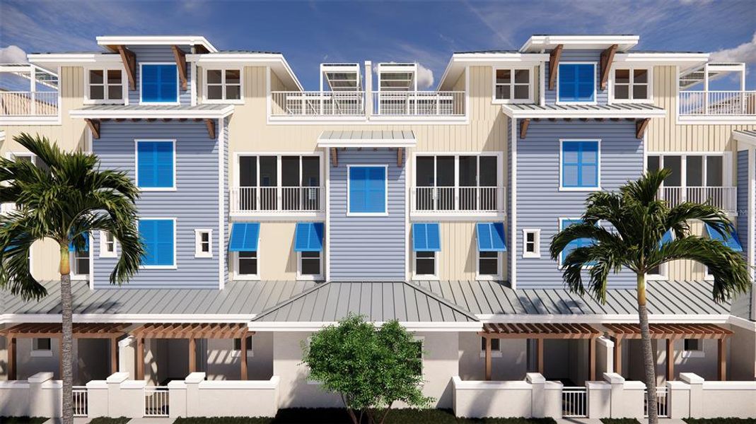 Front exterior of a new home in , Dunedin, FL, highlighting curb appeal (Image 33). Front exterior of a new home in , Dunedin, FL, highlighting curb appeal (Image 33).