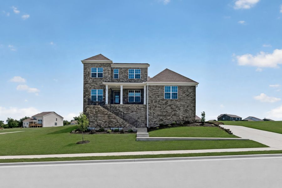 Front exterior of a new home in Longview Ridge, Clarksville, TN, highlighting curb appeal (Image 1). Front exterior of a new home in Longview Ridge, Clarksville, TN, highlighting curb appeal (Image 1).