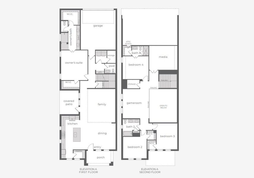 2D floor plan layout for the Gabriel by Normandy Homes in Hazelwood 40' Series, Frisco, TX (Image 3).