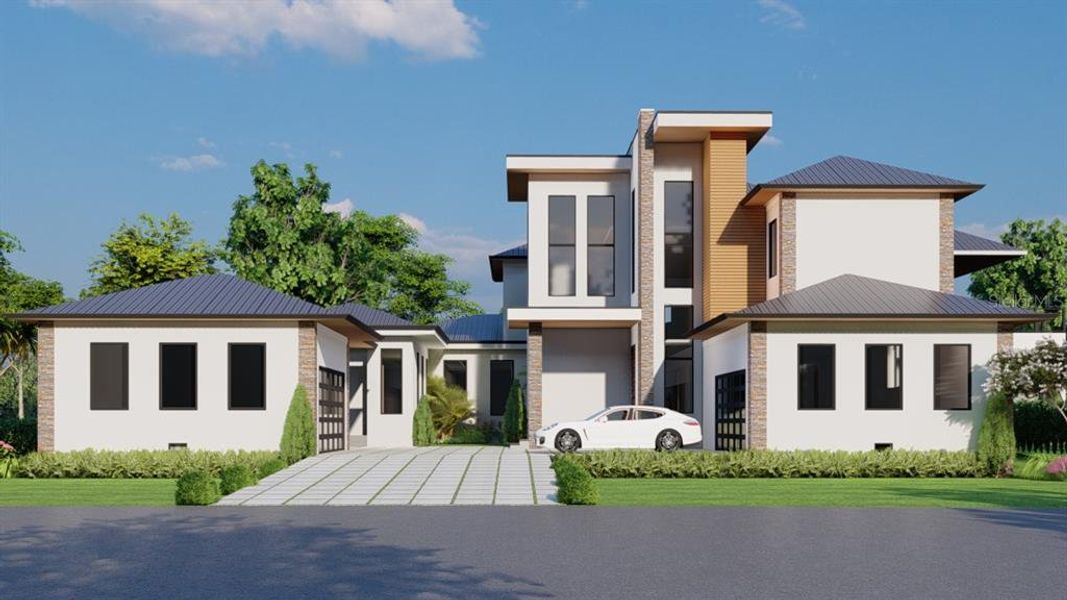 Front exterior of a new home in , Sarasota, FL, highlighting curb appeal (Image 6). Front exterior of a new home in , Sarasota, FL, highlighting curb appeal (Image 6).