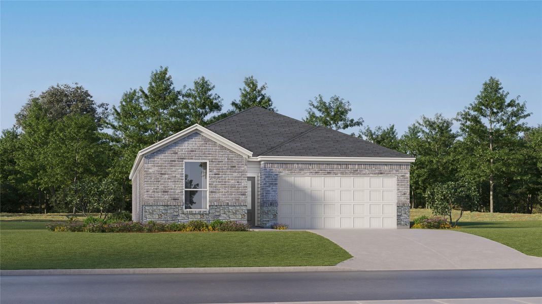 Front exterior of a new home in Elm Creek, Elgin, TX, highlighting curb appeal (Image 19).