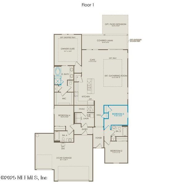 2D floor plan layout of this home in Wingate Landing, Jacksonville, FL (Image 4).