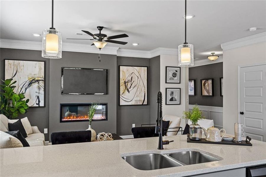 Furnished interior view inside a new home in Trinity Station, Auburn (Image 22).