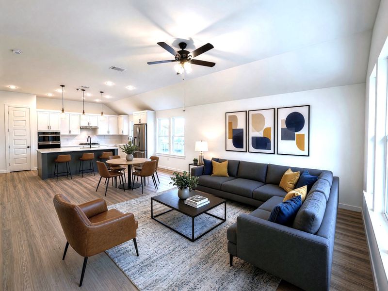 Furnished interior view inside a new home in The Colony, Bastrop (Image 6).