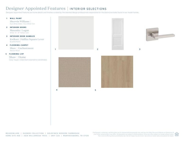 Sample of building materials used in homes in Meadowlark, Murfreesboro (Image 6).