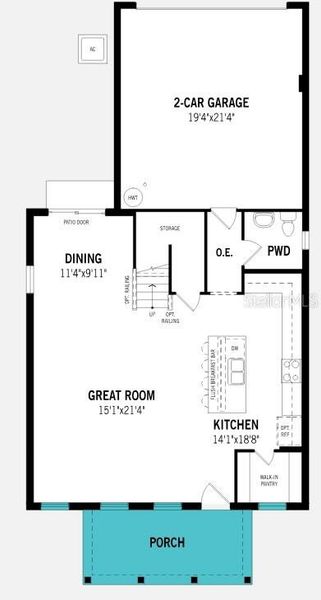 2D floor plan layout of this home in Meridian Parks, Orlando, FL (Image 2). 2D floor plan layout of this home in Meridian Parks, Orlando, FL (Image 2).