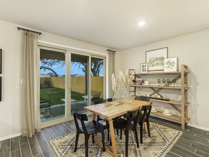 Santiago model dining area at Hidden Springs in New Braunfels, TX by Century Communities