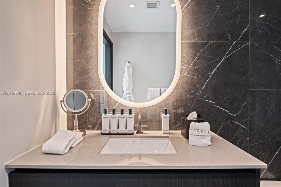 Furnished interior view inside a new home in , Miami (Image 15).