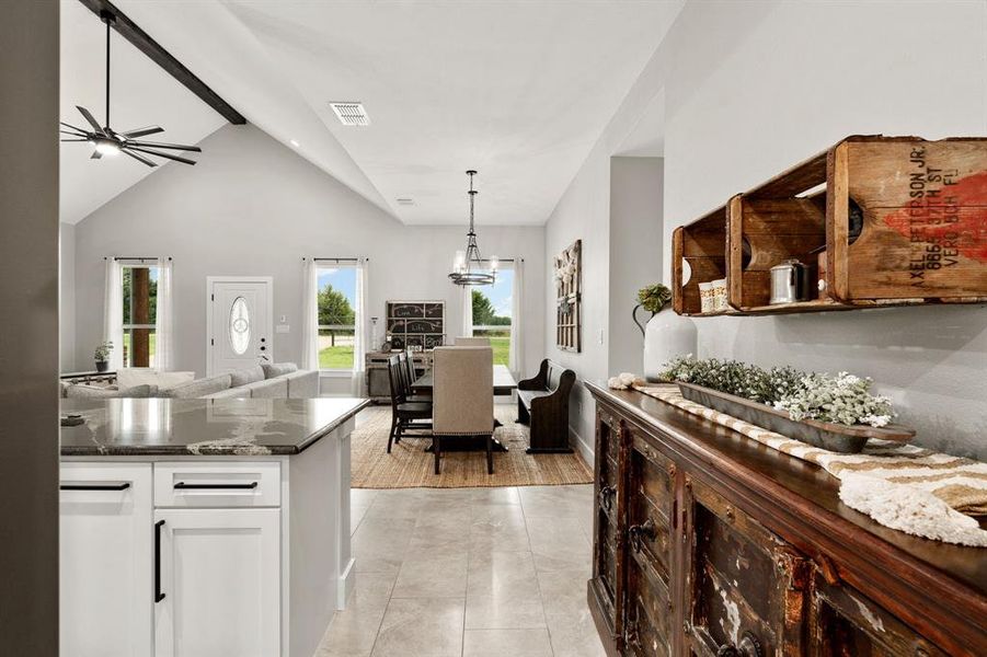 Great space to side of kitchen for a sideboard or buffet.