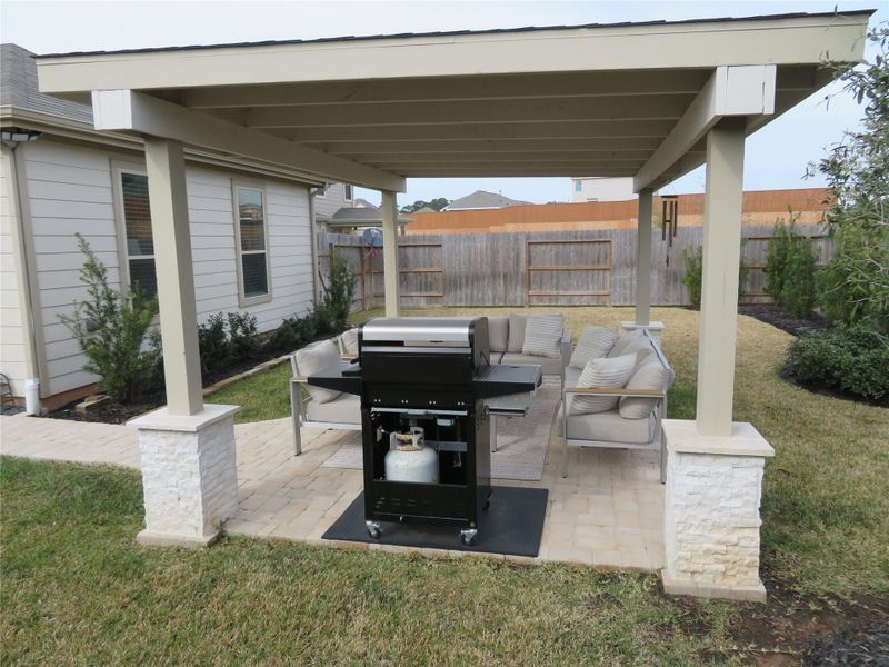 Exterior details and patio area of a home in Sagecrest Trails, Conroe (Image 29). Exterior details and patio area of a home in Sagecrest Trails, Conroe (Image 29).