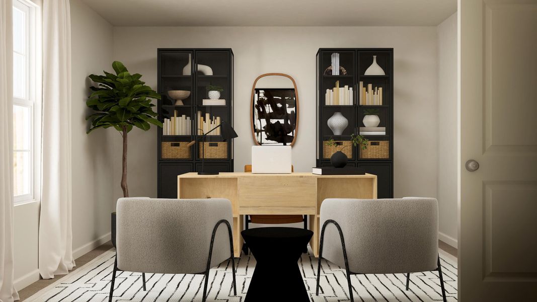 A dining room with a table and chairs. A dining room with a table and chairs.