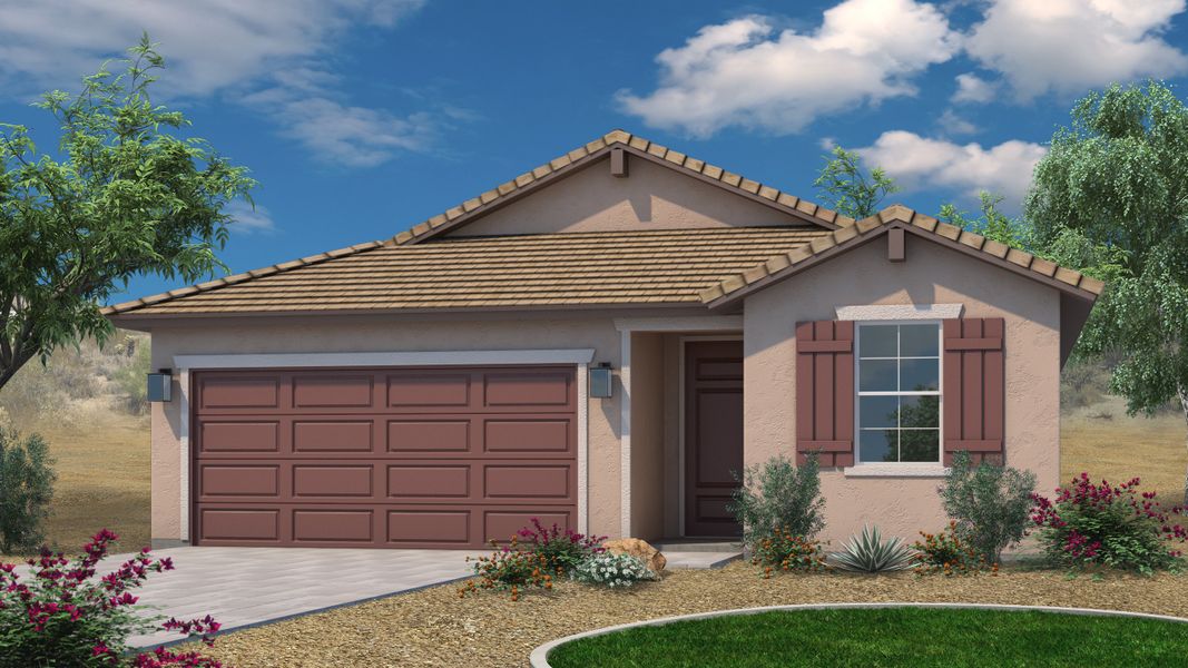 Representative exterior photo of a completed home built from the Plan 3513 by Scott Communities in The Views at Rancho Cabrillo, Peoria, AZ (Image 8). Representative exterior photo of a completed home built from the Plan 3513 by Scott Communities in The Views at Rancho Cabrillo, Peoria, AZ (Image 8).