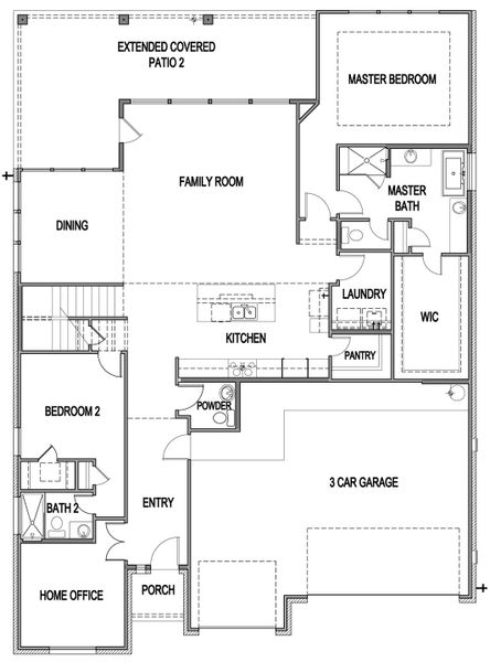2D floor plan layout of this home in Blackhawk, Pflugerville, TX (Image 5).