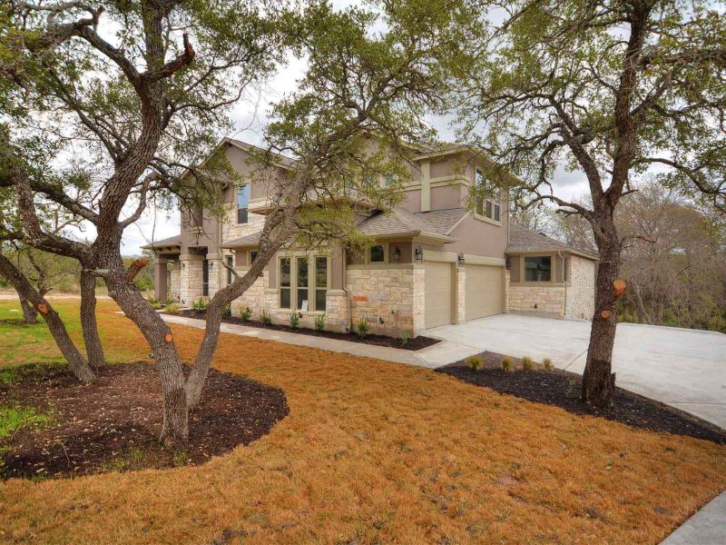 Representative exterior photo of a completed home built from the Madera II by Giddens Homes in Scofield Farms Estates, Georgetown, TX (Image 63).