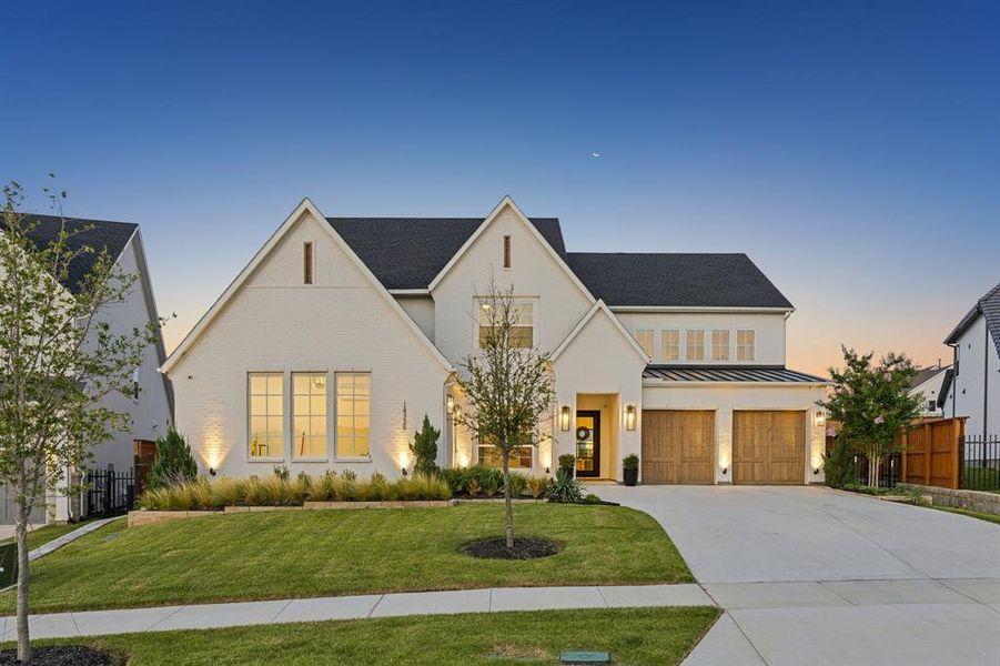 Front exterior of a new home in , Frisco, TX, highlighting curb appeal (Image 2). Front exterior of a new home in , Frisco, TX, highlighting curb appeal (Image 2).