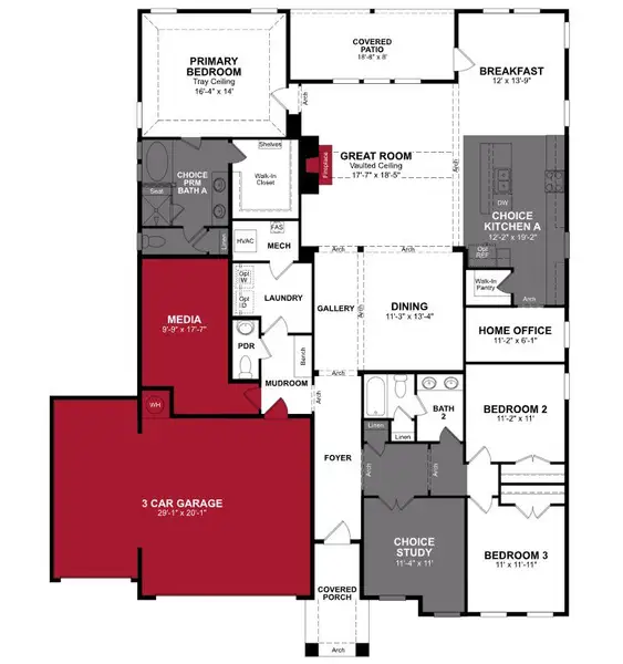 2D floor plan layout of this home in Heath Golf and Yacht Club, Heath, TX (Image 3).