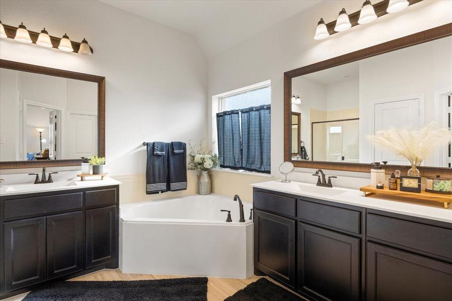 Furnished interior view inside a new home in Abe's Landing, Granbury (Image 29). Furnished interior view inside a new home in Abe's Landing, Granbury (Image 29).