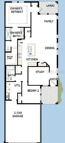 2D floor plan layout of this home in Gracewater at Sarasota, Sarasota, FL (Image 4).