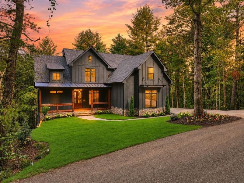 Front exterior of a new home in , Ellijay, GA, highlighting curb appeal (Image 27).