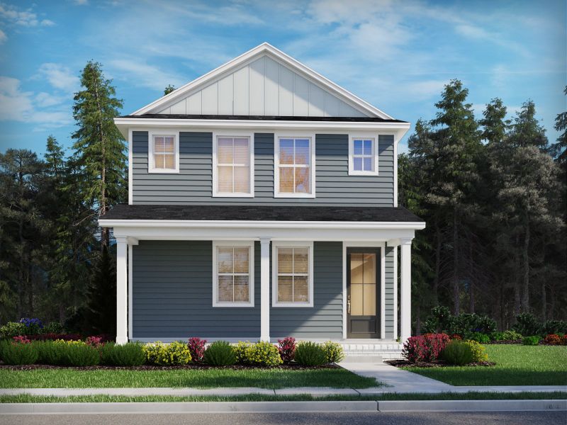 Front exterior of a new home in Poplar Farms, Franklin, TN, highlighting curb appeal (Image 1).