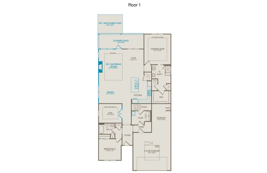 2D floor plan layout of this home in Del Webb Barton Village, Lebanon, TN (Image 5).