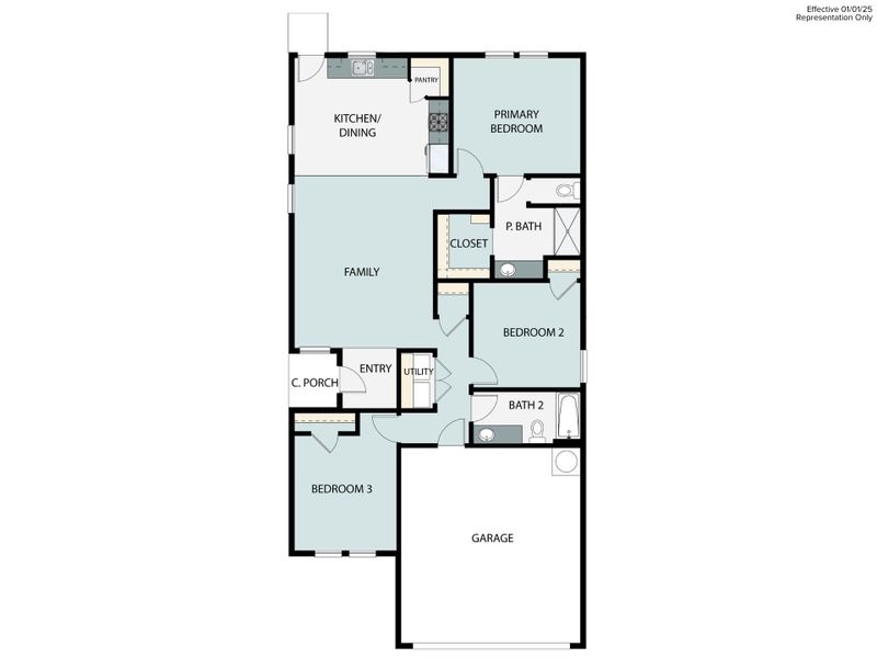 2D floor plan layout for the Cascade 1306 by Brohn Homes in Cascade, Liberty Hill, TX (Image 3). 2D floor plan layout for the Cascade 1306 by Brohn Homes in Cascade, Liberty Hill, TX (Image 3).