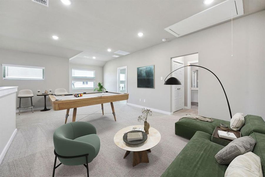 Game Room in the Mesquite home plan by Trophy Signature Homes – REPRESENTATIVE PHOTO