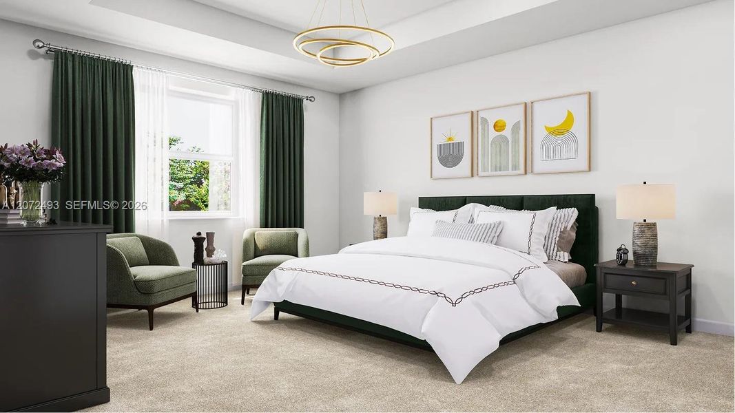 Furnished interior view inside a new home in Heron Pointe, Miami (Image 7).