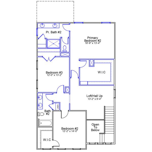 2D floor plan layout of this home in Landmark Commons, Boiling Springs, SC (Image 6).