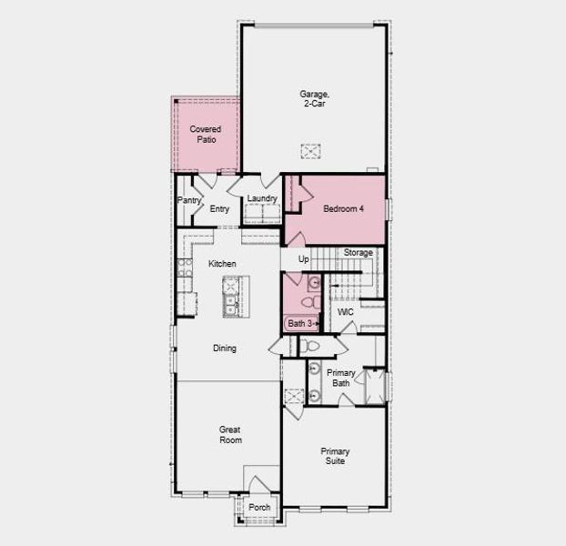 Additional Highlights Include: Downstairs bedroom in place of flex, full bathroom in place of powder room, and covered patio.