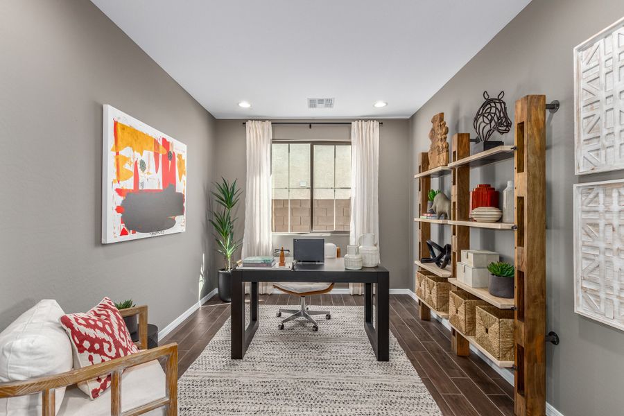 Furnished interior in a model home at La Mira Discovery Collection in Mesa (Image 8).