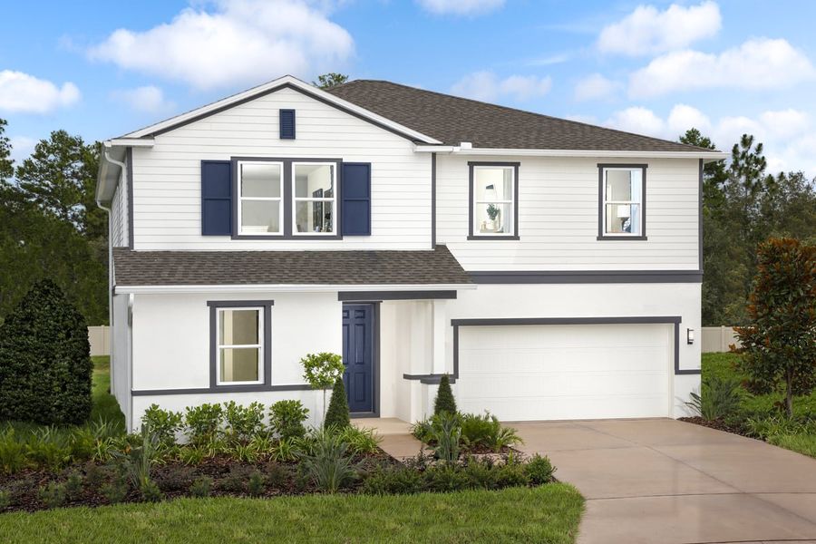 Representative exterior photo of a completed home built from the Plan 2566 Modeled by KB Home in Sandal Key II, Weeki Wachee, FL (Image 13).