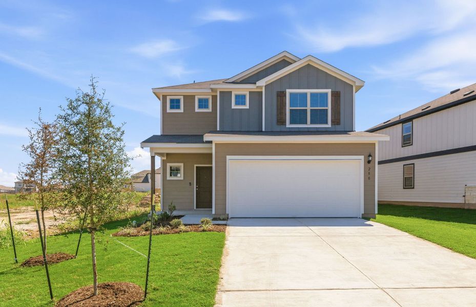 Front exterior of a new home in Sonterra, Jarrell, TX, highlighting curb appeal (Image 18).