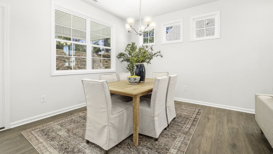 Furnished interior view inside a new home in The Villas at Kinsley, Jamestown (Image 6).