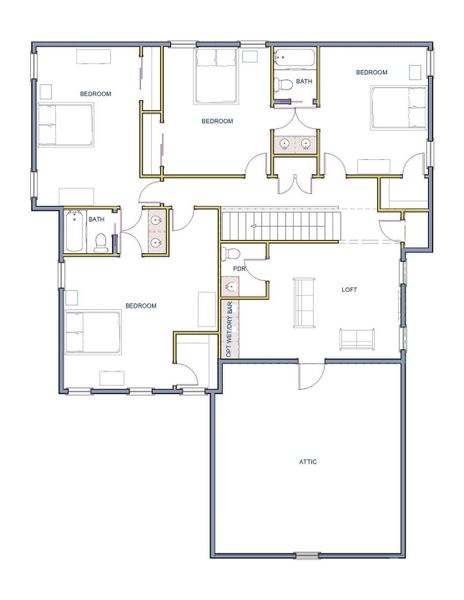 2nd Floor Plan of proposed home.