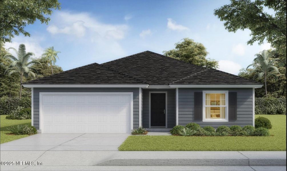 Front exterior of a new home in , Palm Coast, FL, highlighting curb appeal (Image 1).