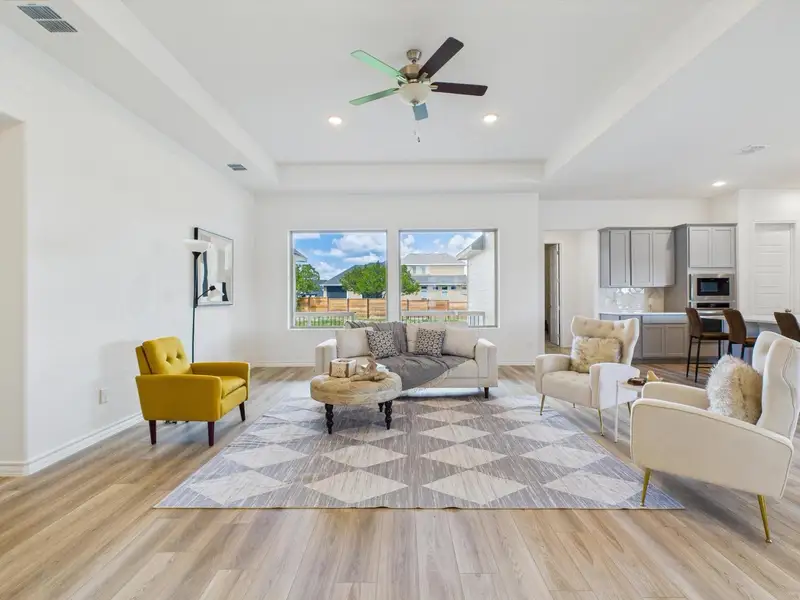 Furnished interior view inside a new home in Potranco Oaks, Castroville (Image 10).