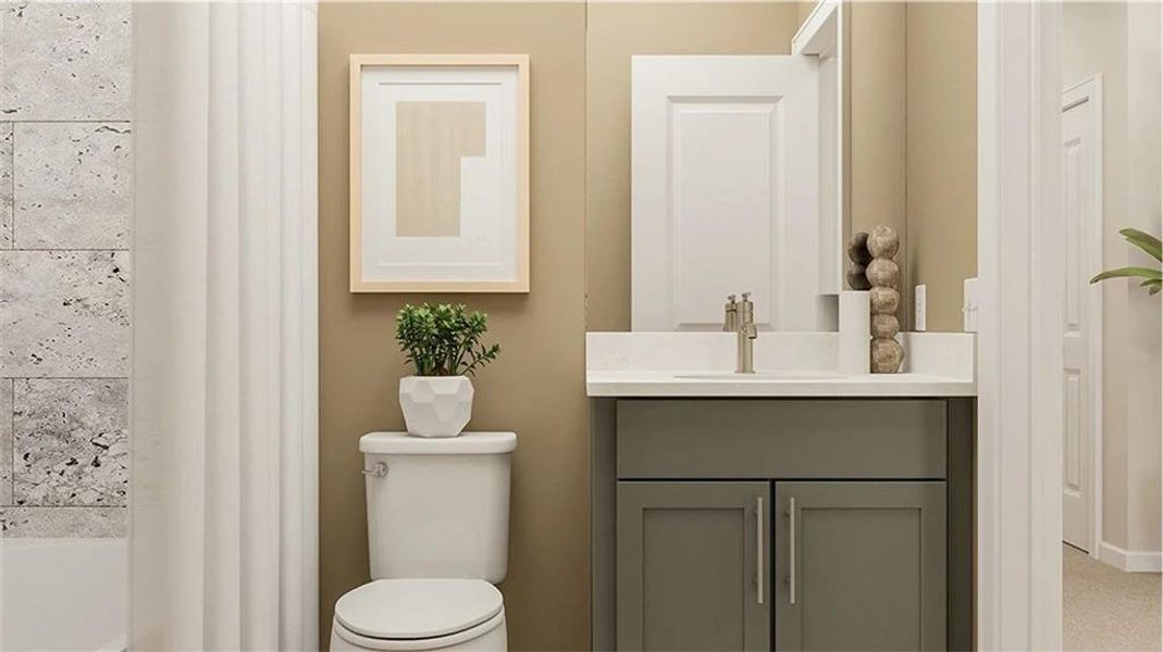 Furnished interior view inside a new home in Towns at Creekside, Doraville (Image 7). Furnished interior view inside a new home in Towns at Creekside, Doraville (Image 7).