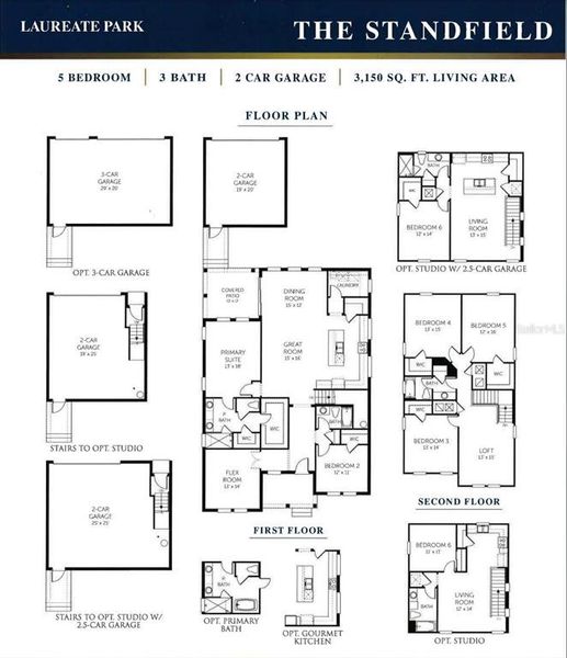 2D floor plan layout of this home in Laureate Park, Orlando, FL (Image 3).